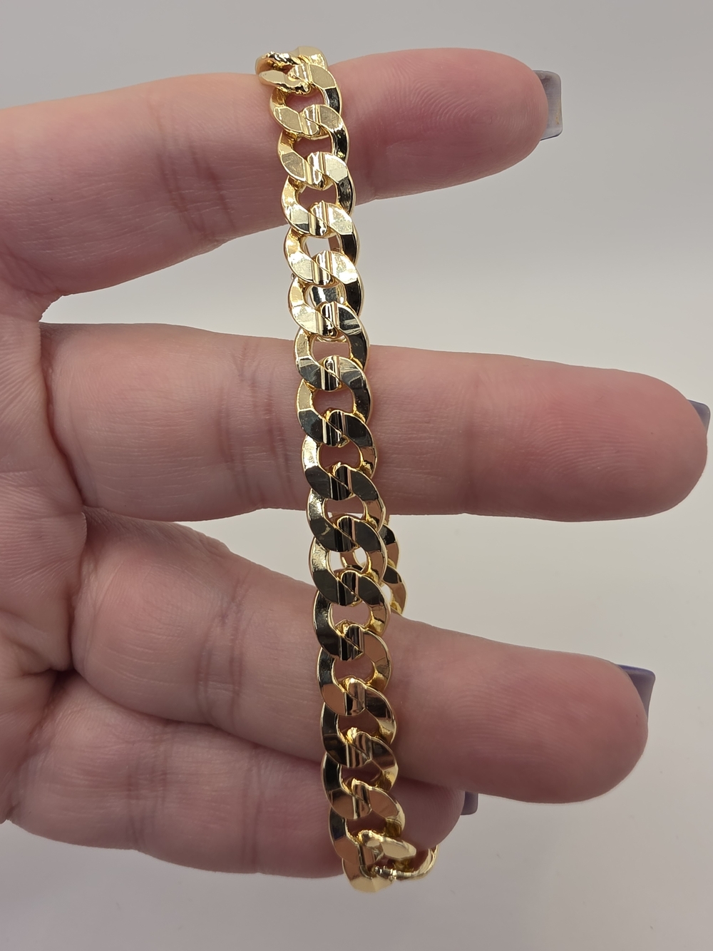 18k Stamped Gold Filled 8 Inch Cuban Bracelet
